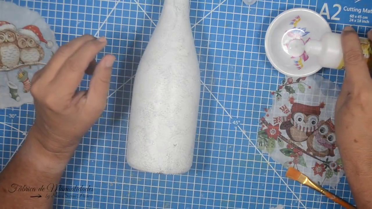 Botellas para decorar en navidad. Navidad 2019. Manualidades fáciles.