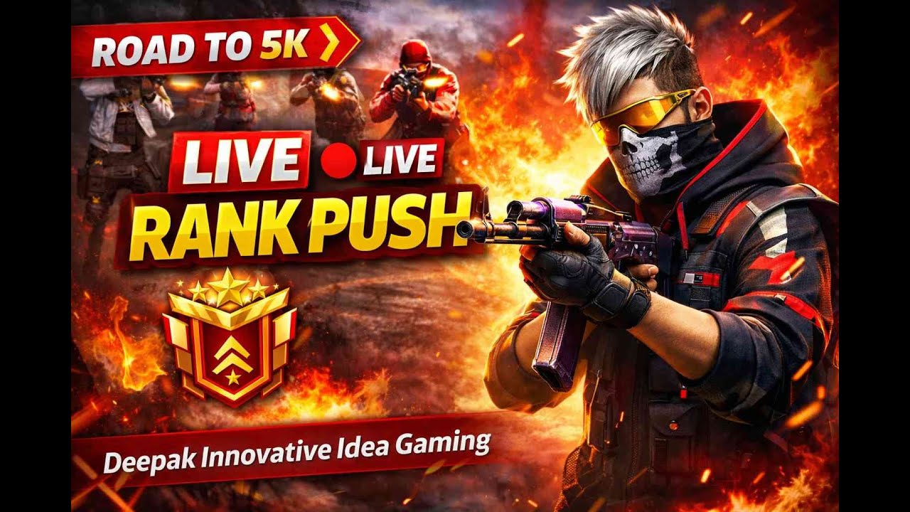 FREE FIRE LIVE | BR RANK PUSH | ROAD TO 5K 🔥