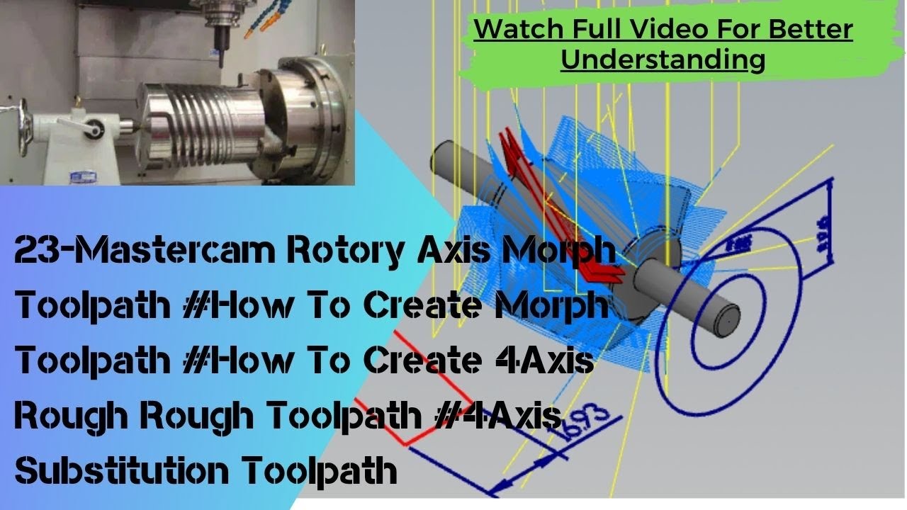 23-How To Create Mastercam Morph Toolpath #How To Create 4Axis Toolpath #4Axis Substitution Toolpath