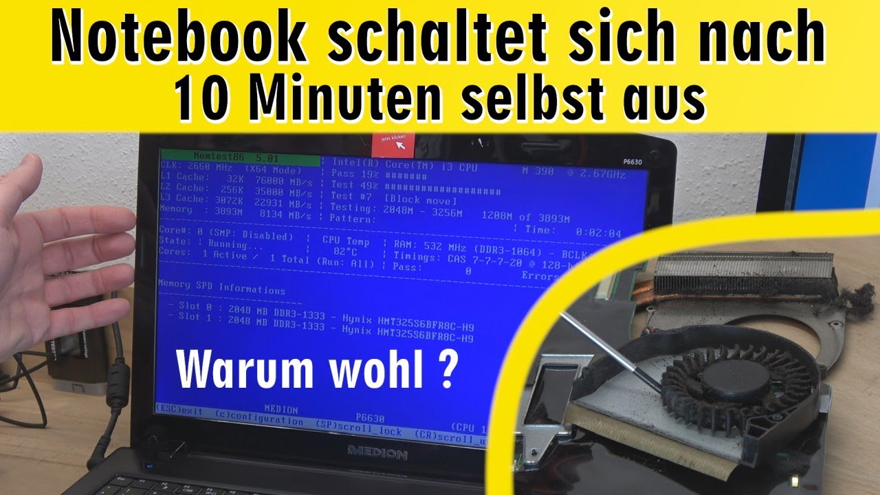 Notebook schaltet sich selbst ab 💻 geht nach 10 Minuten von alleine aus 😒