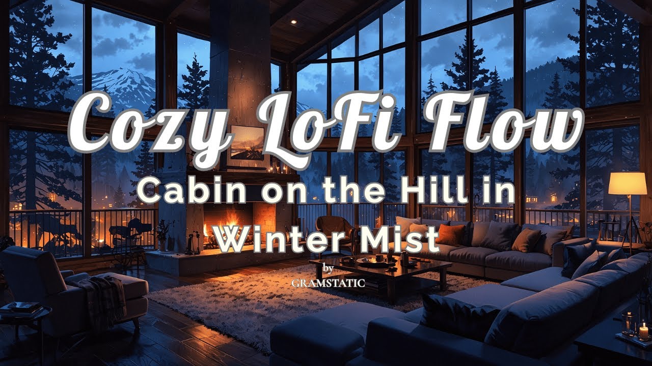 Cozy Lofi Flow – Cabin on the Hill in Winter Mist (1 Hour Lofi Hip Hop & Chillhop for Chill/Study)