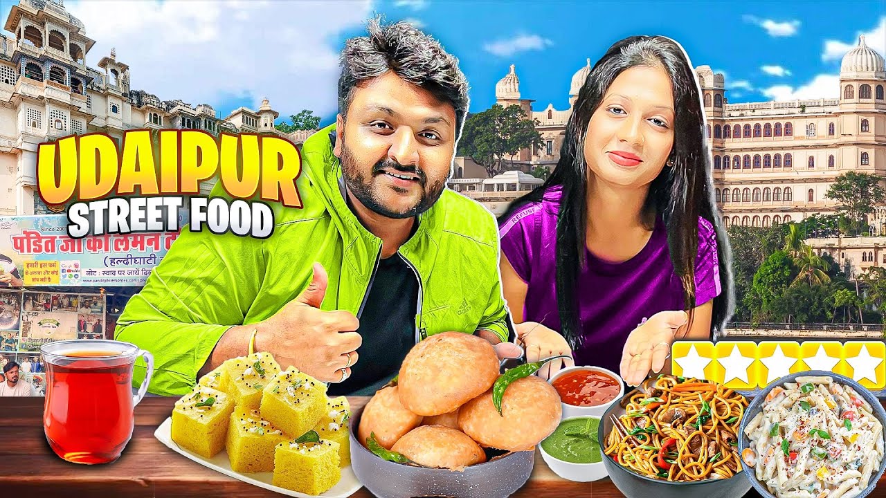 Udaipur Famous Street Food Tour || Pyaz Kachori, Pandit ji Lemon Tea, Best hotel & Cafe near Lake
