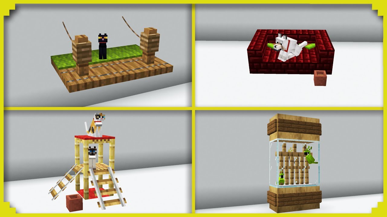 🦊+15 CASINHAS para o seu ANIMAL de ESTIMAÇÃO no MINECRAFT