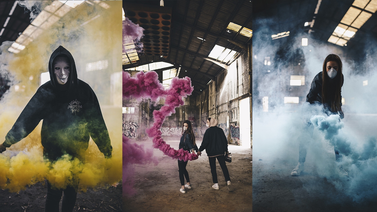 Haciendo fotos con BOMBAS DE HUMO Y BENGALAS