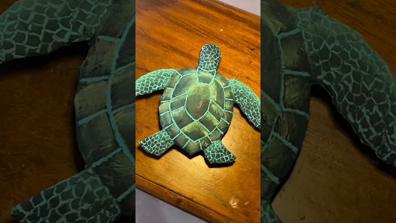 🐢🥹🐢 Cardboard TURTLE for my wall 💚 DIY Craft Tutorial  
