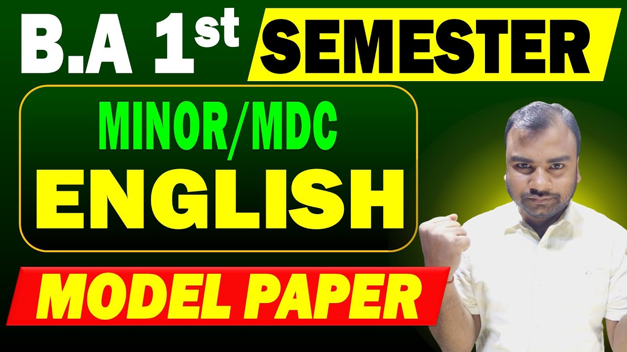 minor/mdc English Model paper ba 1st Semester 2026 | Bihar Uiniversity - brabu, vksu, lnmu