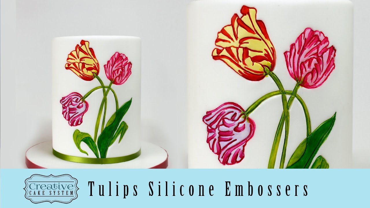 Tulips Silicone Embossers for Cake Decorating