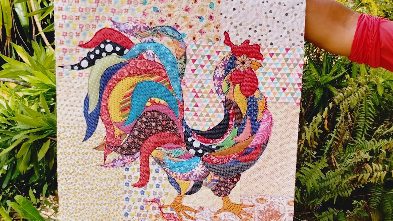 Galo patchwork - ART Quilt - Rooster quilt