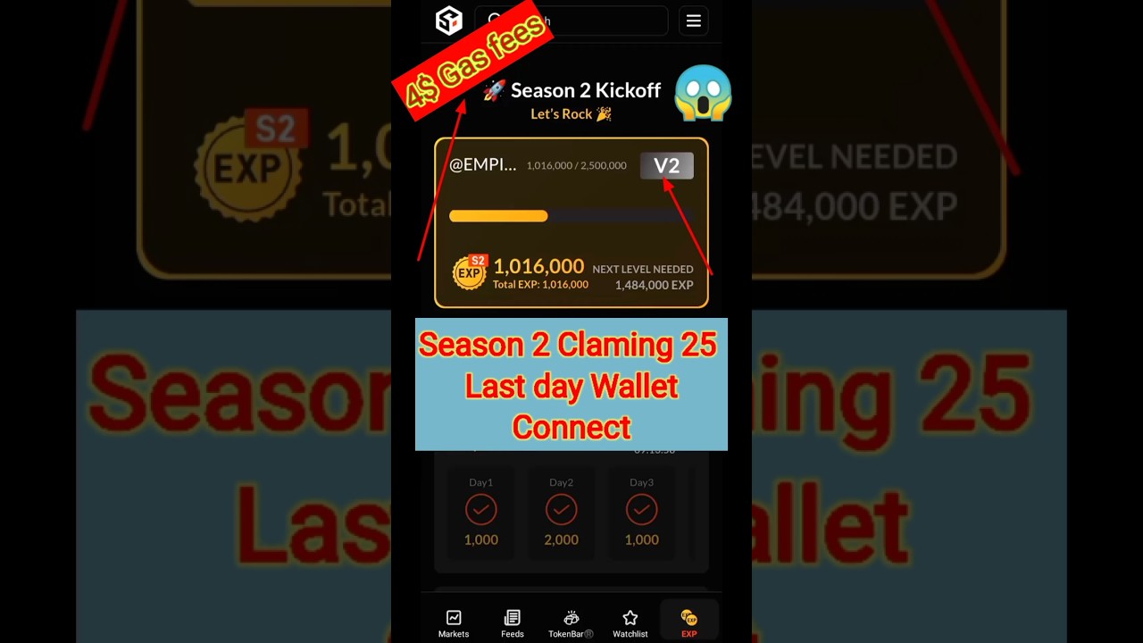 Sosovalue airdrop season 2 end 25 Feb | soso claiming option enable 25 wallet connect #shorts