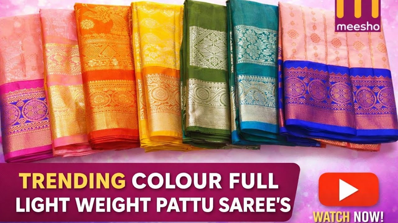 🛑Meesho లో ఇప్పుడే కొత్తగా వచ్చిన light weight pattu sarees super||Meesho sarees||meesho saree haul 