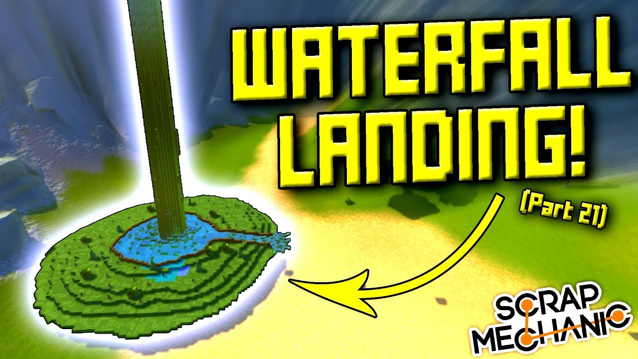 WATERFALL POND and MORE! (Suspended Mountain Base Part 21) - Scrap Mechanic Gameplay