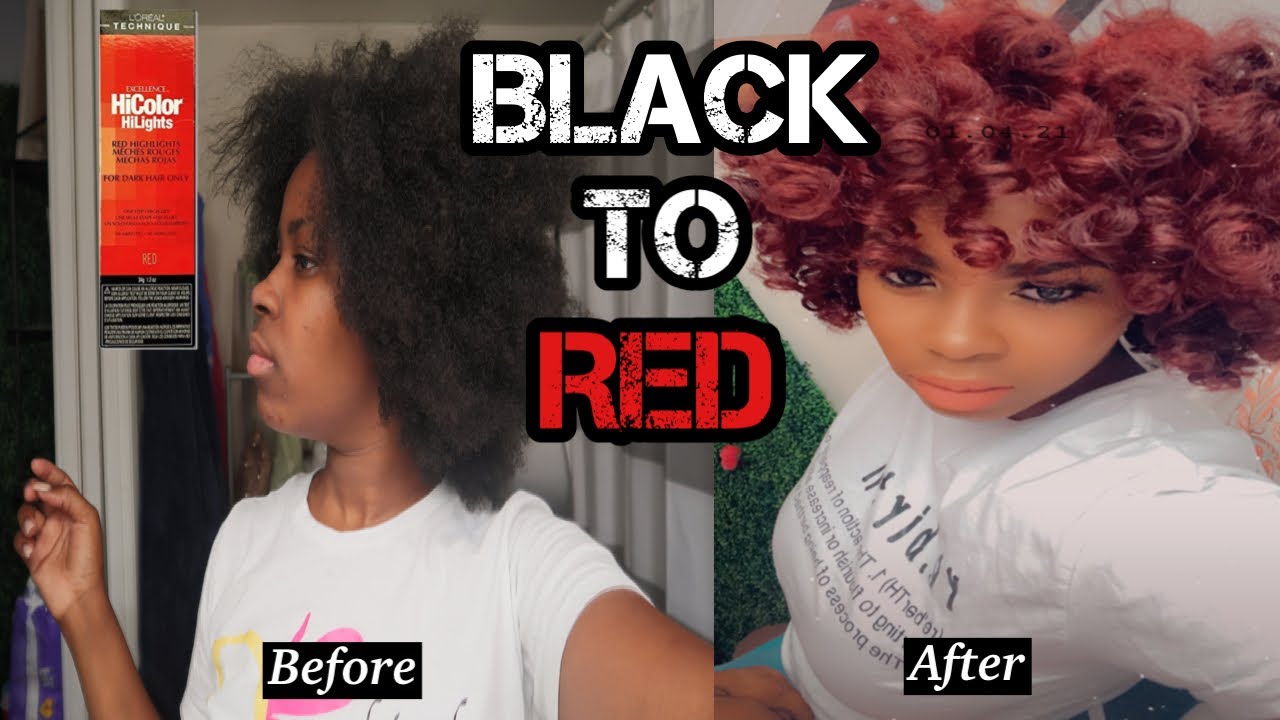 How To: Dye black hair red (NO BLEACH) Ft. Loreal HiColor Highlights Red & Magenta