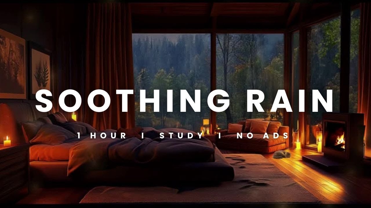 Hour Rain Study Ambience | Cozy House Backround l 1 Hr l No Ads l Rain Sounds for Focus & Calm