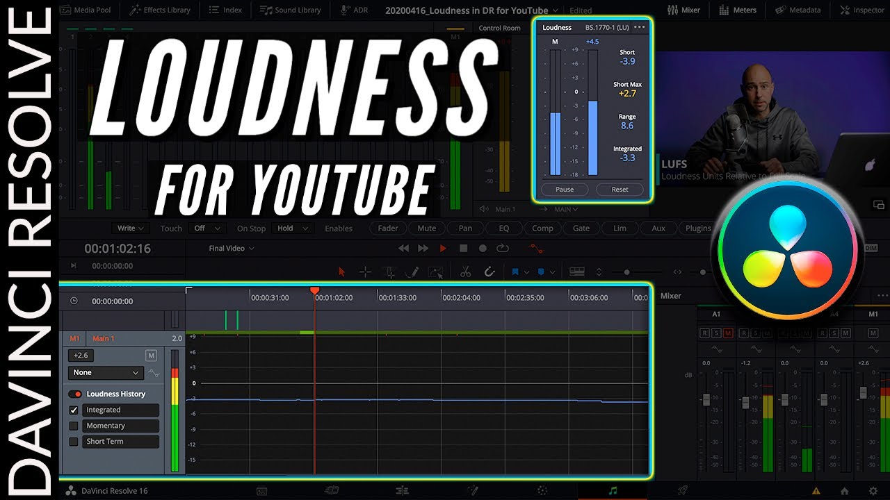 Loudness Metering in DaVinci Resolve 16 | YouTube Loudness Levels