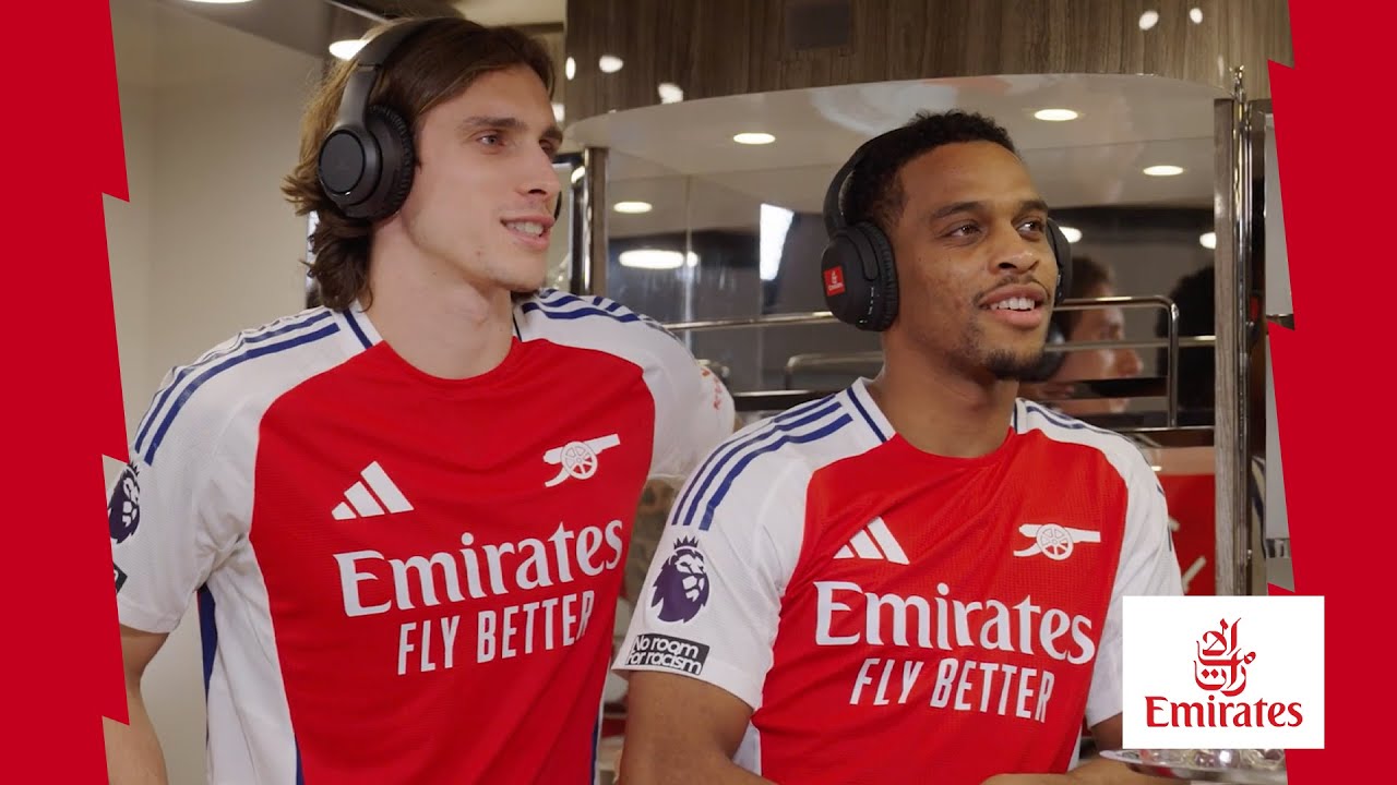 EMIRATES HEADPHONES CHALLENGE | Calafiori, Timber and Rice lock in to try and guess correctly 🤣