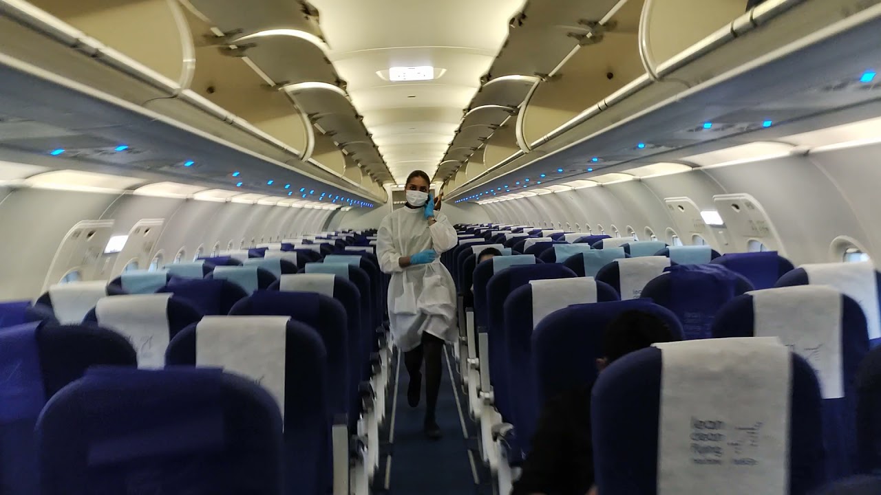 Inside of a IndiGo A320 flight. This is how it looks inside of a IndiGo flight..