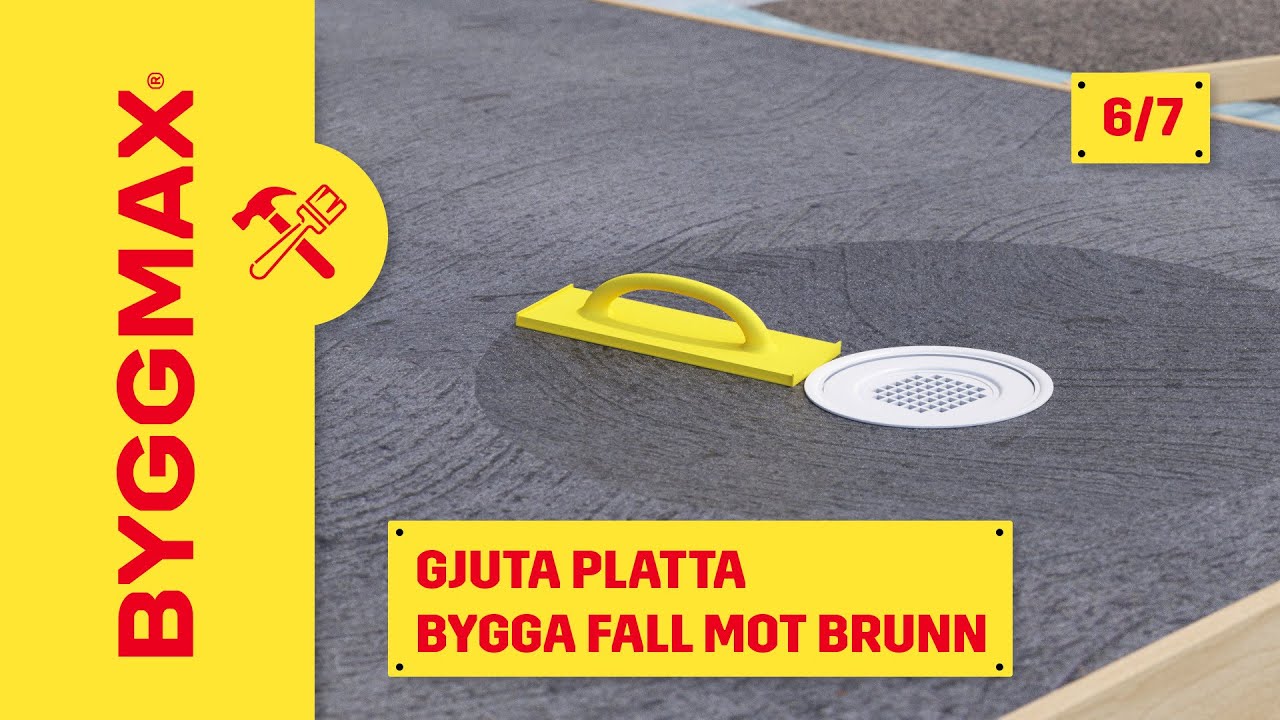Gjuta platta del 6, bygga fall mot brunn