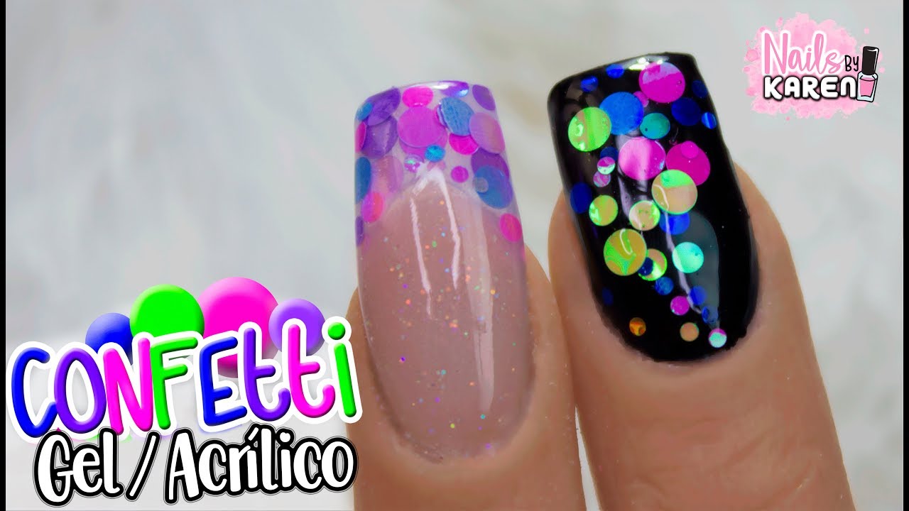 Como APLICAR CONFETTI en GEL y ACRÍLICO