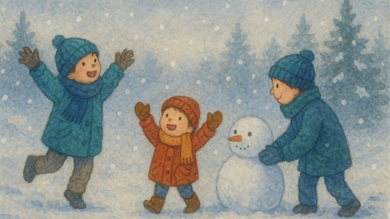 L’hiver arrive doucement  | Comptine française sur la neige et le froid