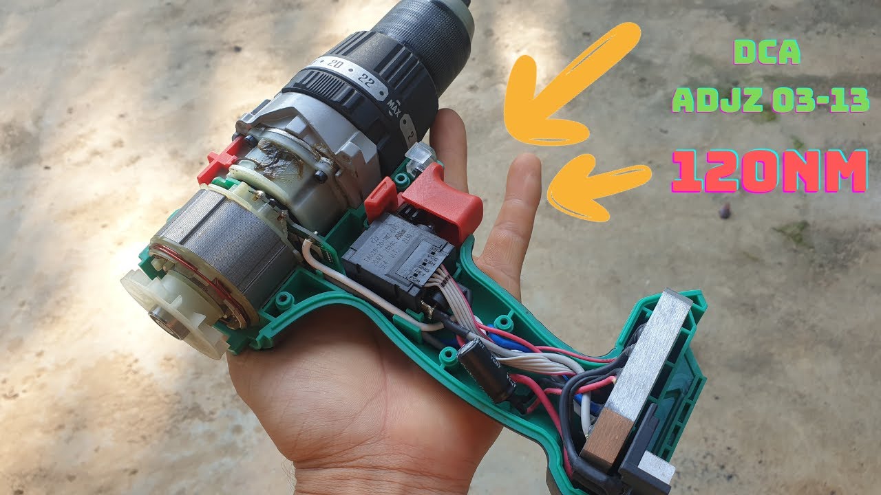 bên trong chiếc khoan pin lực 120Nm chính hãng DCA - DCA adjz03-13 120Nm dissassembly