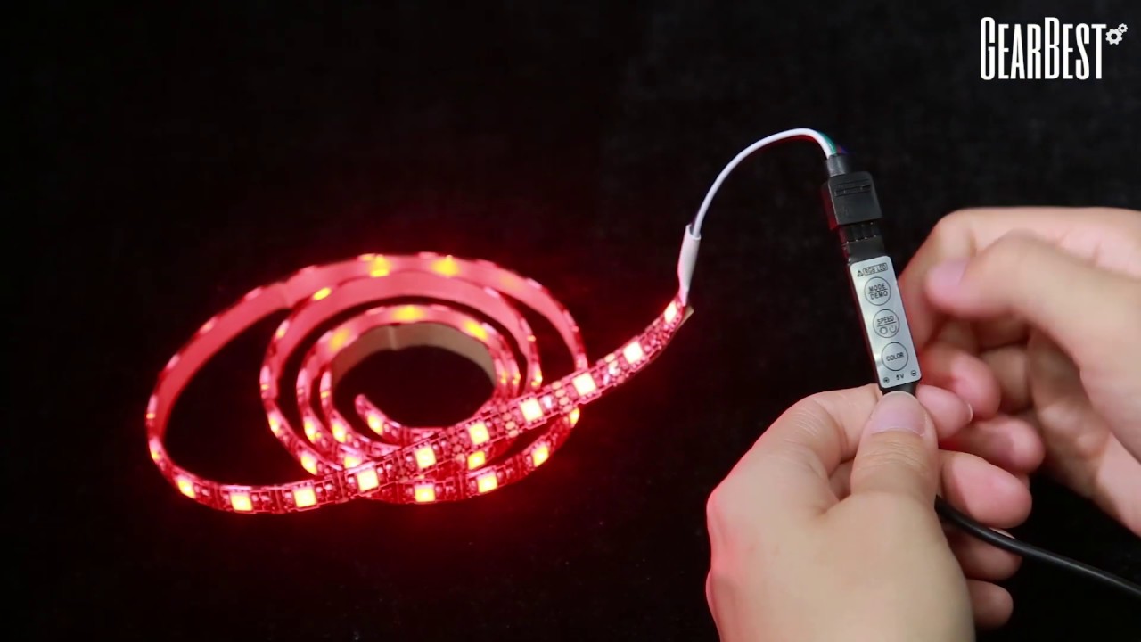KWB 5V USB LED Strip light 5050 SMD Waterproof with RGB Controller - GearBest.com