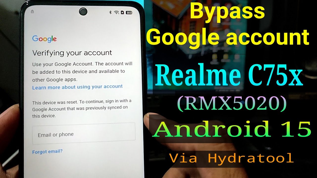 FRP Bypass Realme C75x via Hydratool || Realme C75x Google account bypass
