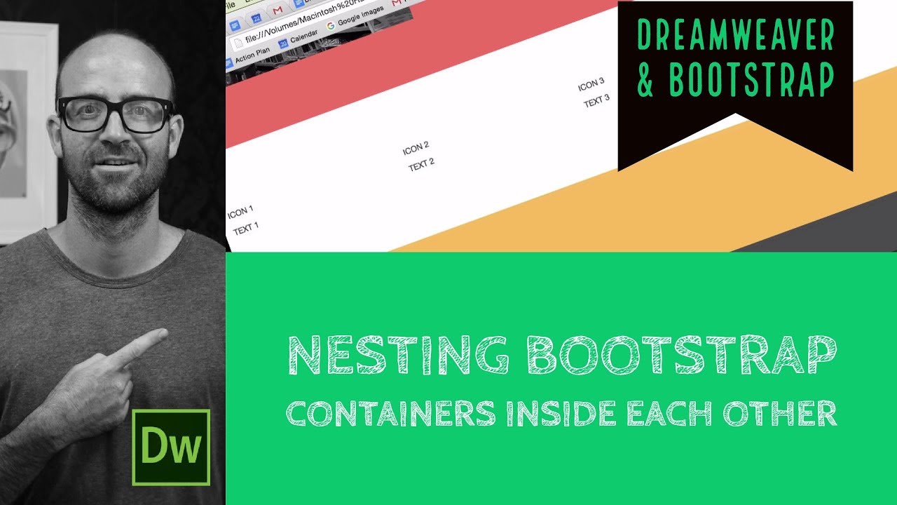 Nesting Bootstrap containers inside each other - Dreamweaver Tutorial [18/54]