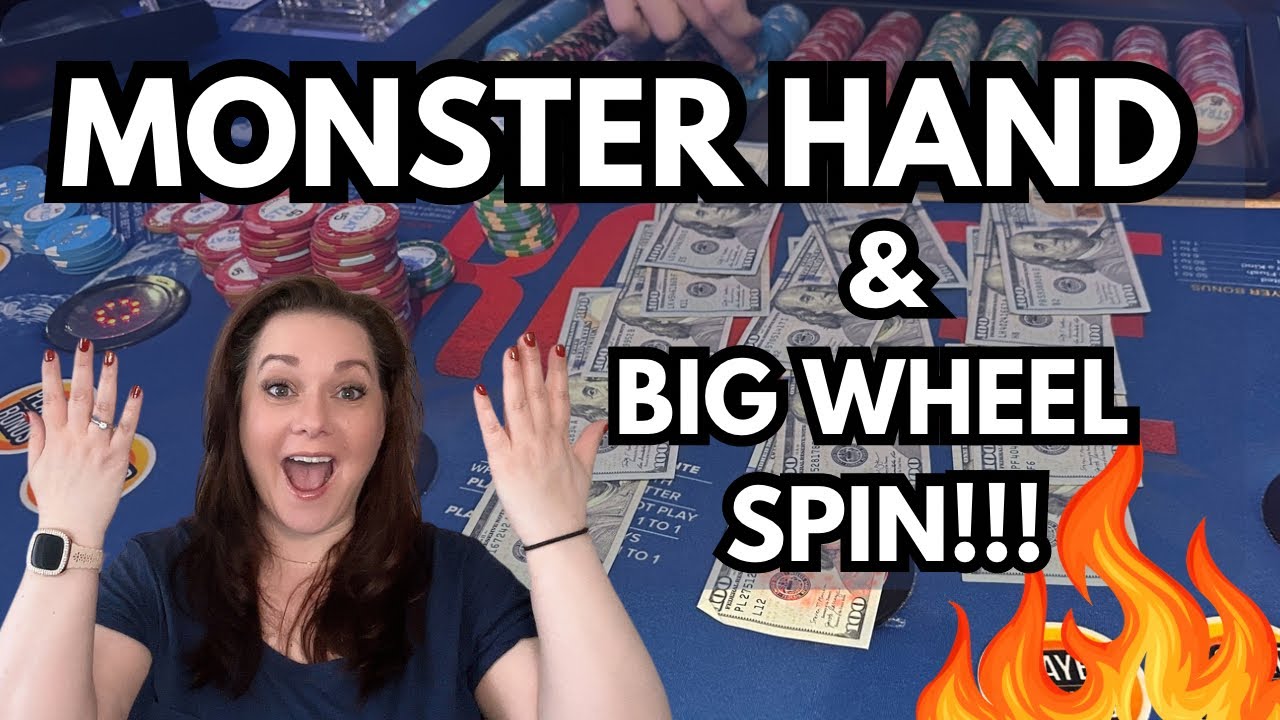 3 CARD POKER in LAS VEGAS! MONSTER HAND & BIG WHEEL SPIN! 🔥💰