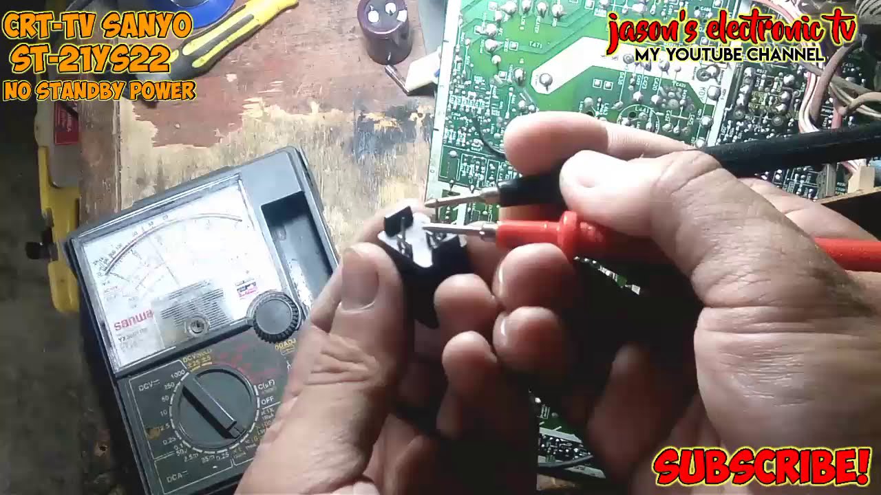 how to fix crt tv sanyo st-21ys22 no power,no standby red indecator???