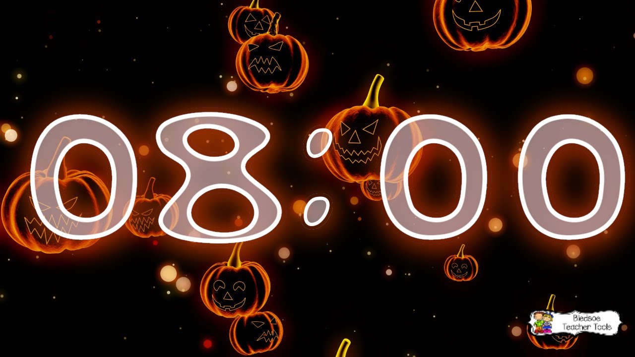 8 Minute Falling Jack-o'-Lantern Timer | Halloween Classroom Countdown (No Ads)