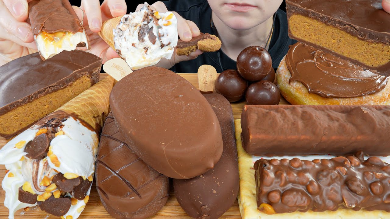 ASMR Chocolate Desserts & Ice Cream *Giant Reese's Cup, Haagen-Dazs, Magnum, Nutella Donut, Pastry