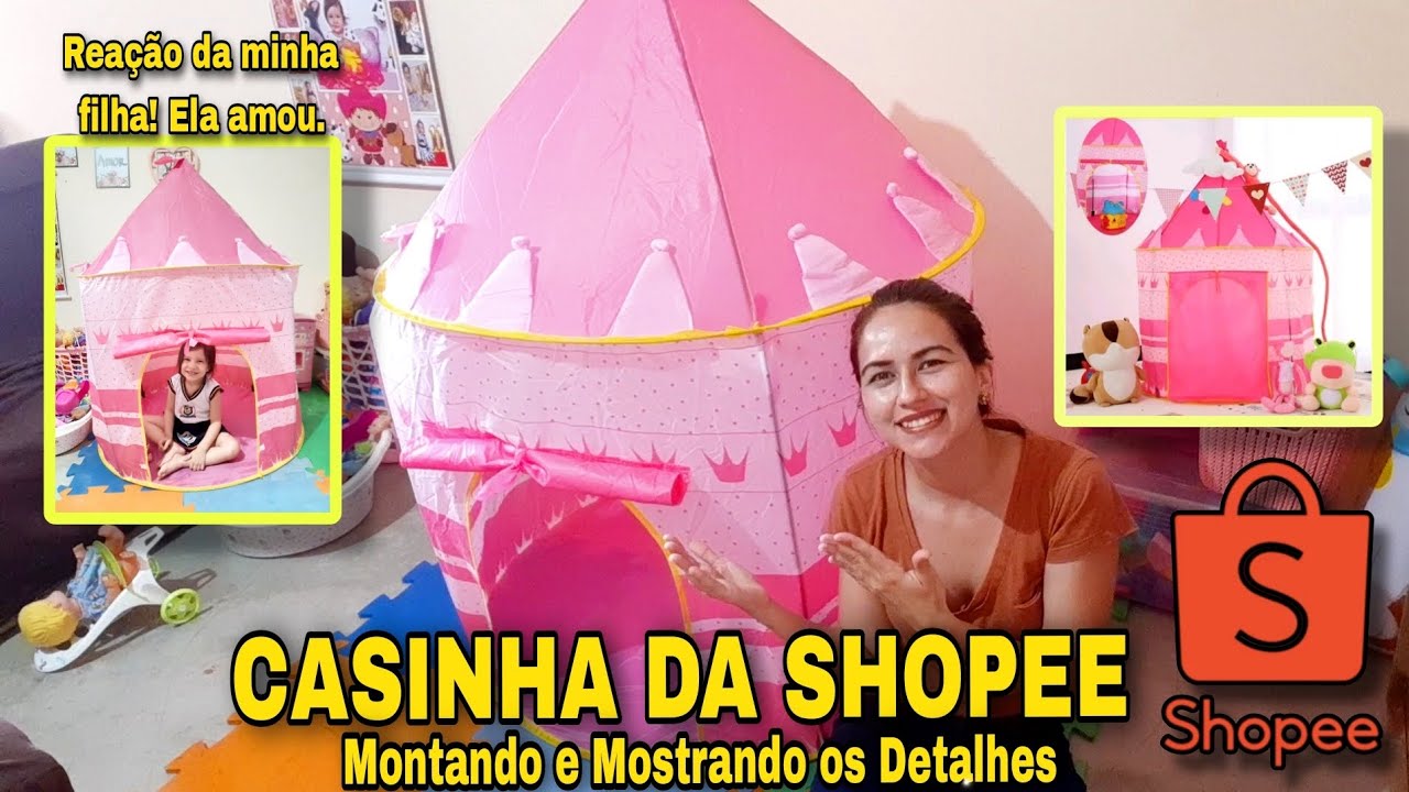 CASINHA DA SHOPEE - CABANA ROSA - VALE A PENA? + MONTANDO 🥰