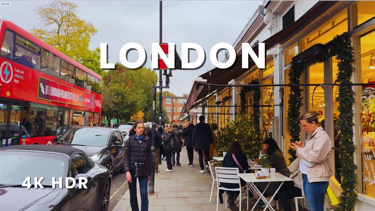 Walking the Cozy Streets of London - Queensway to Notting Hill - 4K HDR