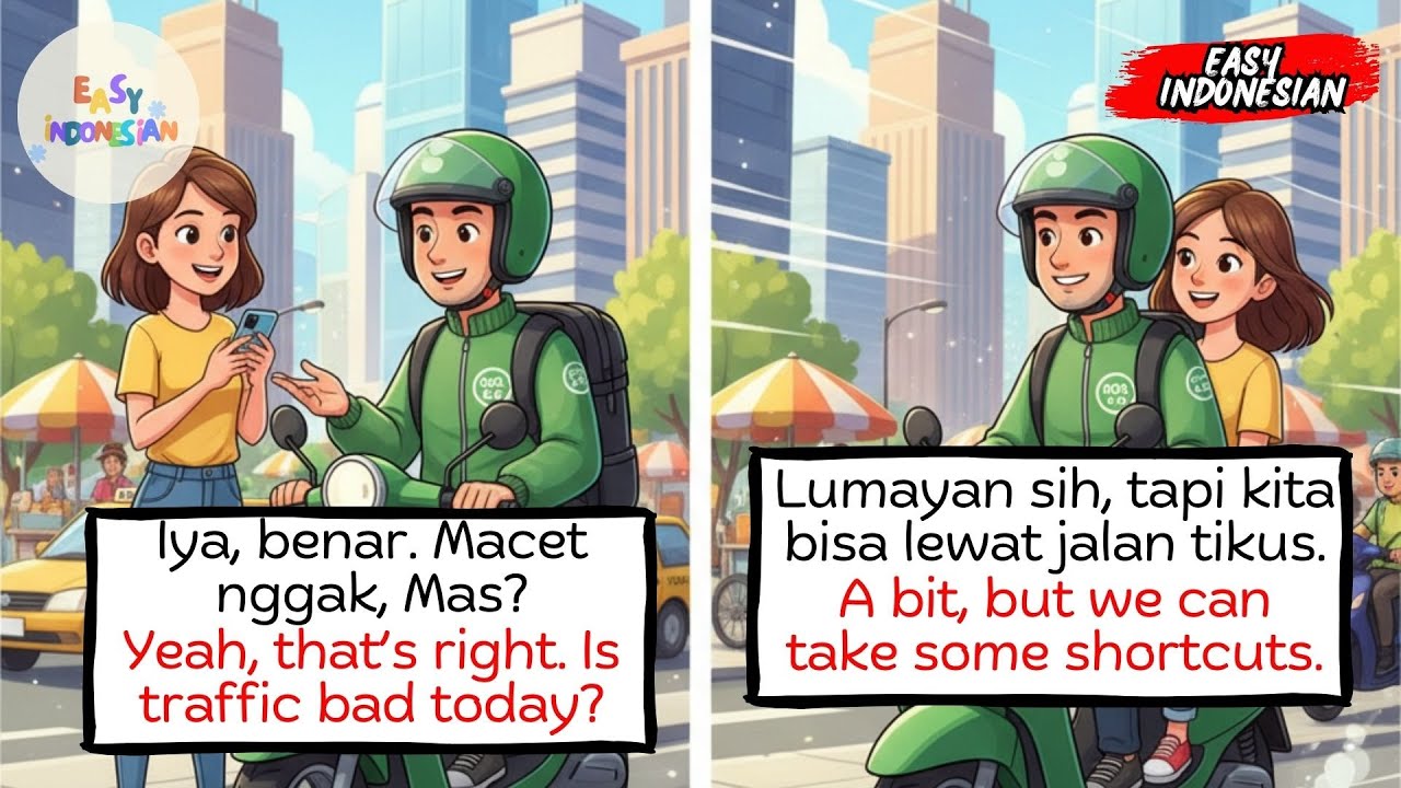 Learn Indonesian Through Real Conversations | Taking an Online Ojek!
