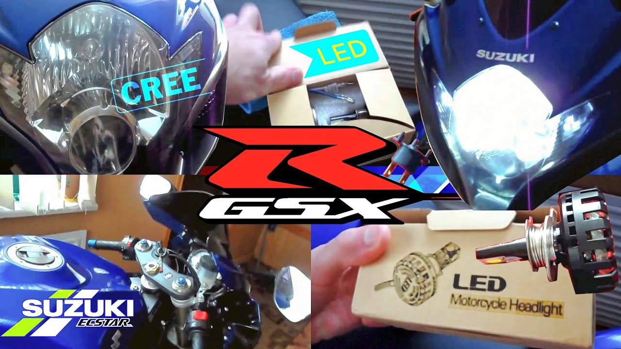 LED лампа в Suzuki GSX-R K7 ⚡ Установка и сравнение ближнего света линзы 💡  @DenisKorza  #gixxer