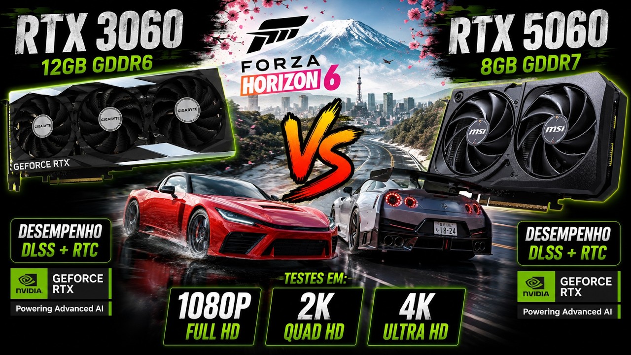 Forza Horizon 6 - RTX 3060 12GB vs RTX 5060 8GB