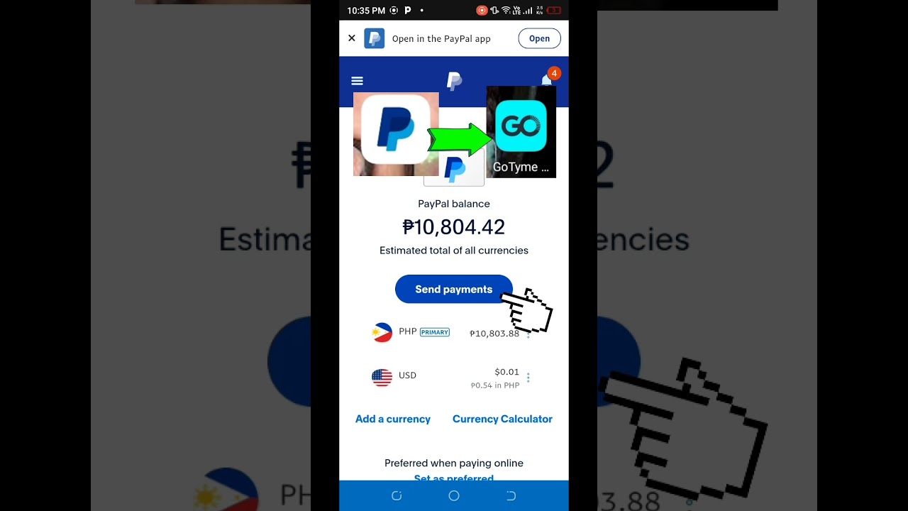 PayPal to Gotyme Transfer Funds