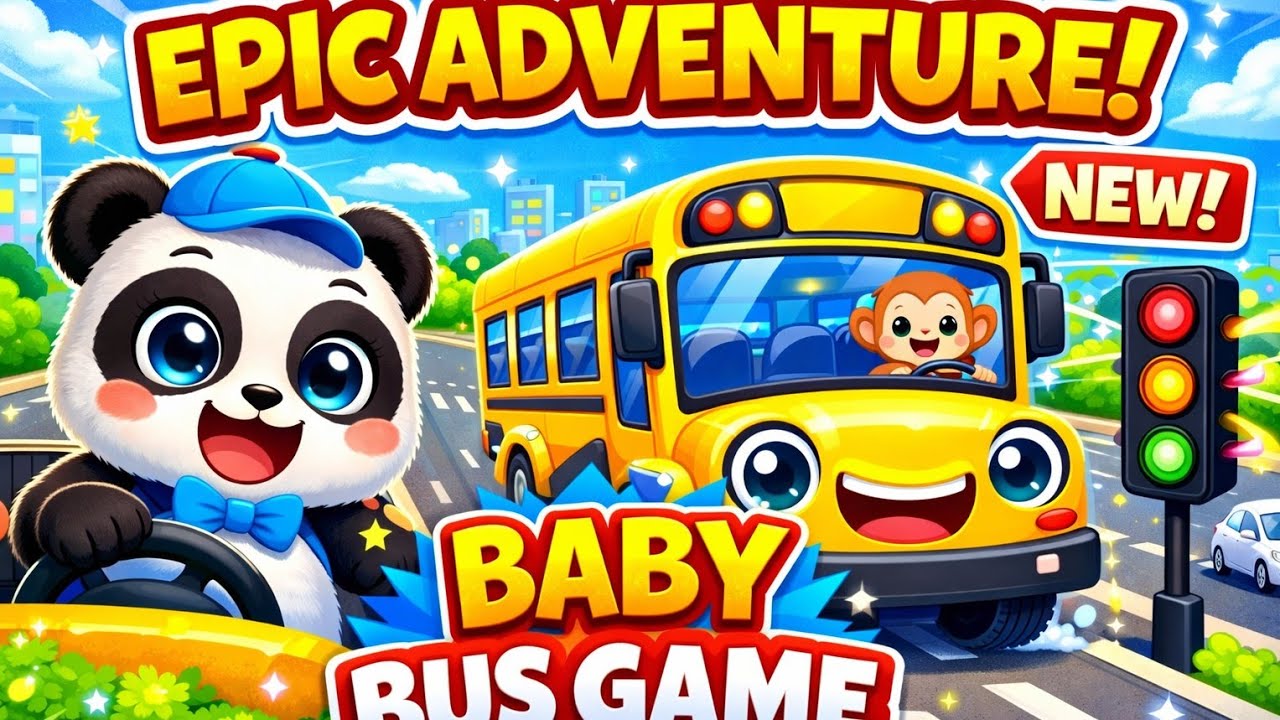 Baby Bus Game – Fun Learning Ride!Cute Panda Bus Game for Kids
