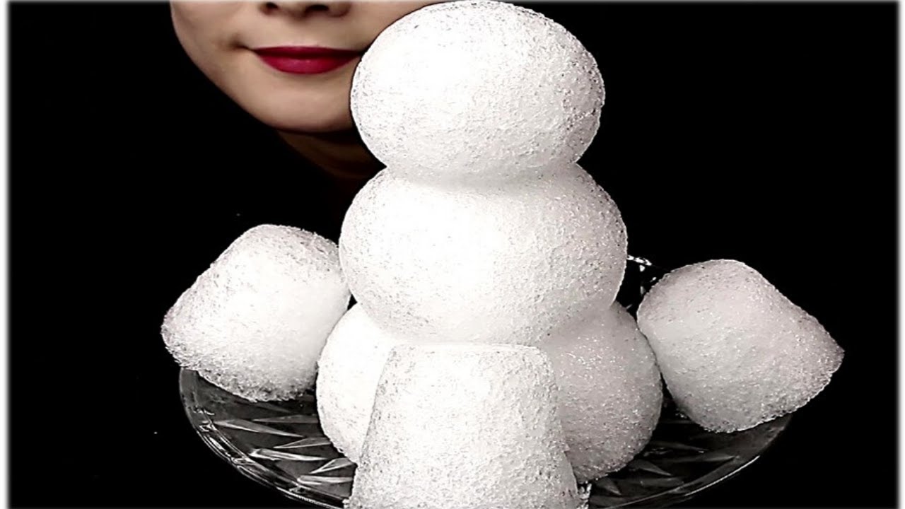 ASMR Eat Ice| Big Snowman Shape Shavedice | 氷を食べる音  Thánh Ăn Đá  얼음 리얼사운 Buz Yemek Satisfying