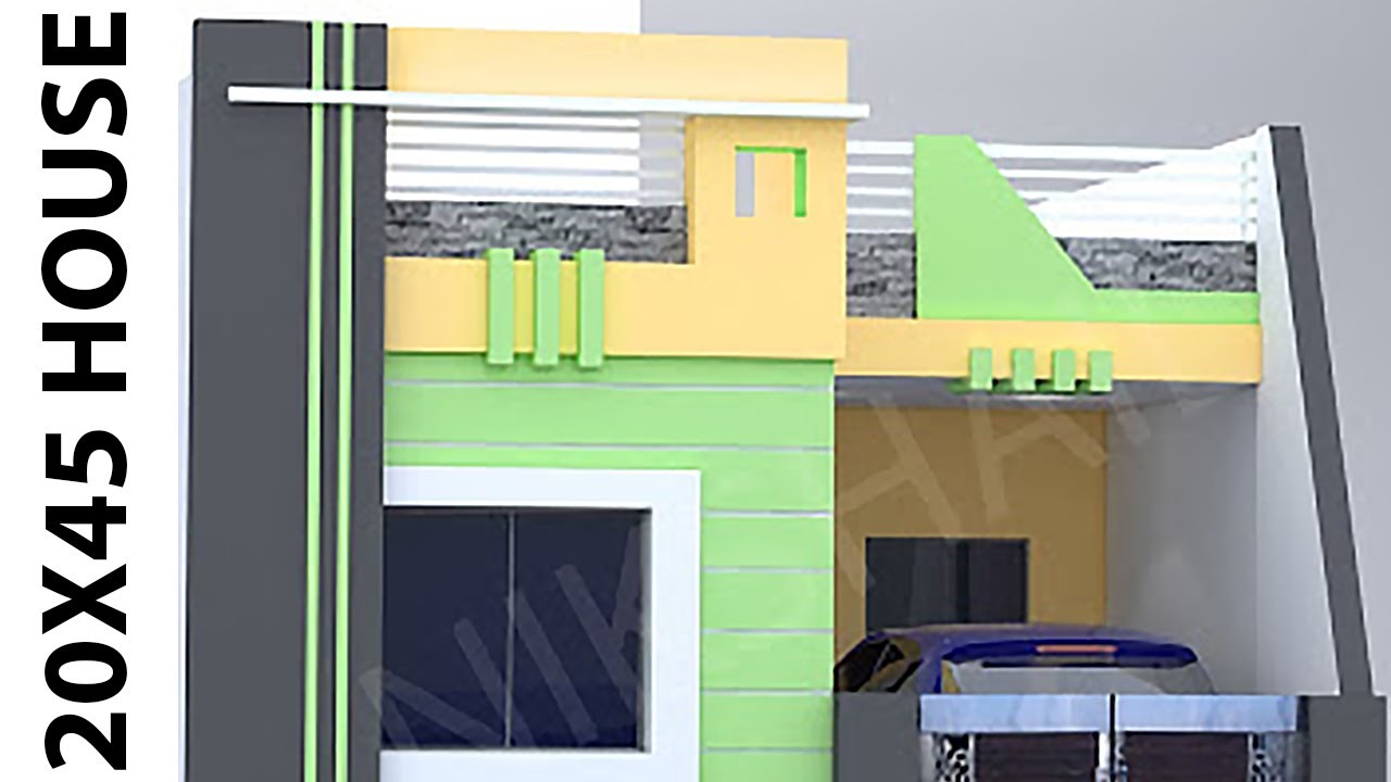20X45 house design with 3d floor plan by nikshail