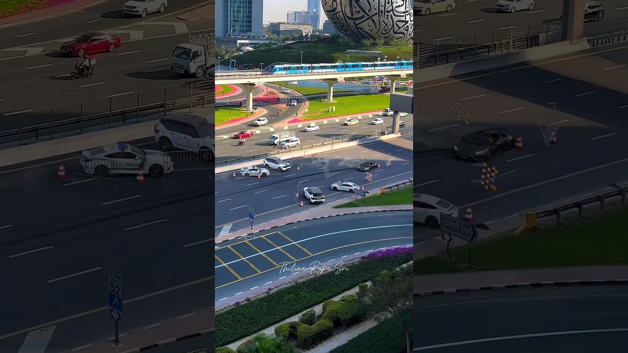 Dubai Police Chasing Lamborghini #thilinarupasri #fastandfurious #dubaipolice #dubai #uae 🇦🇪
