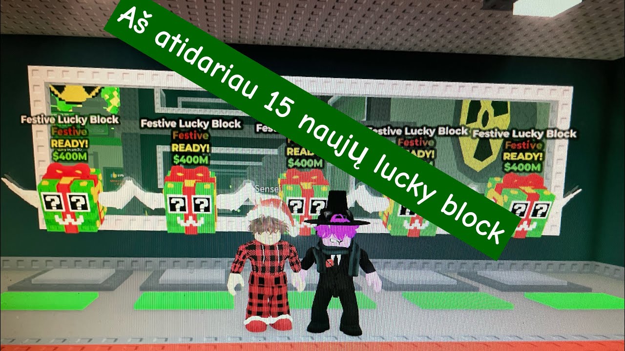Aš atidariau 15 nauju festive lucky block :)