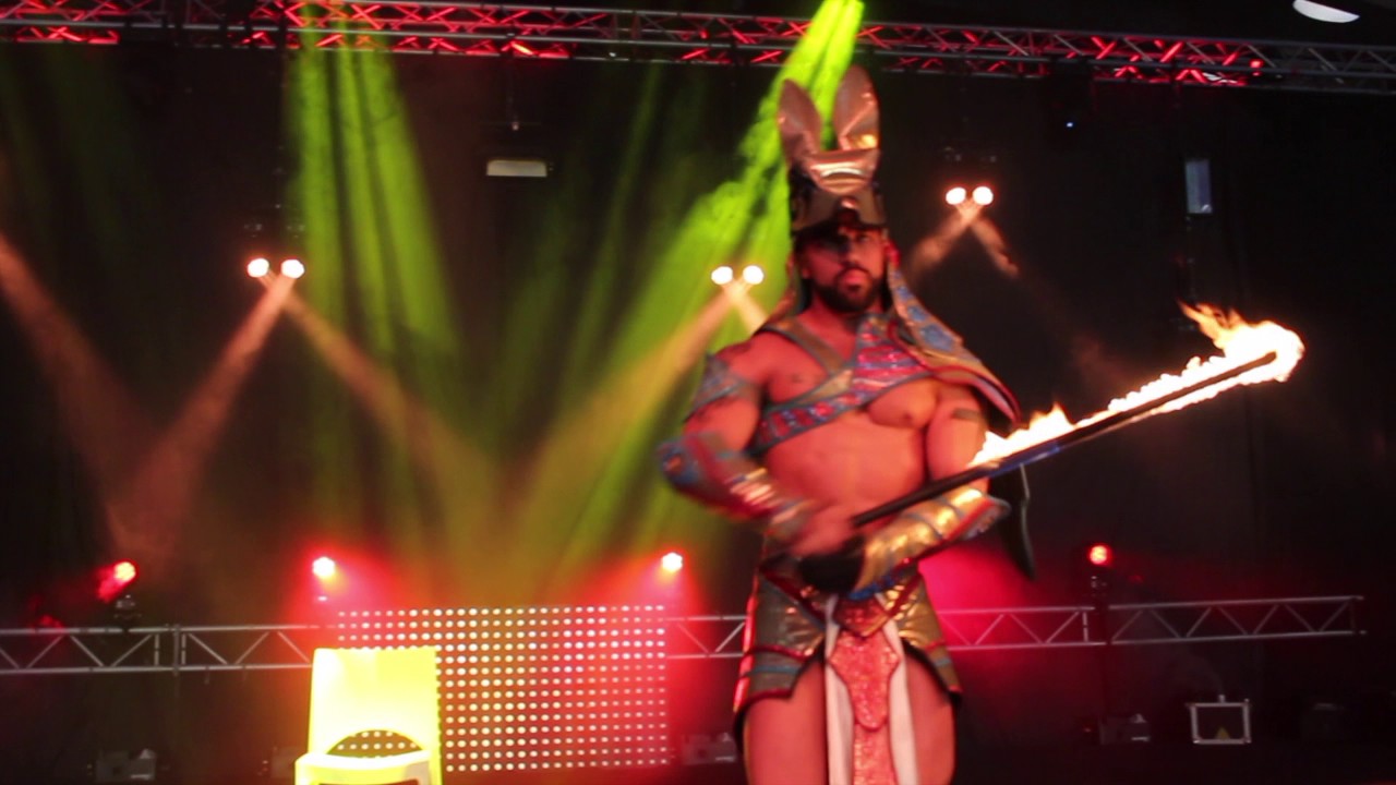 Stripper Amon Ra with Egyptian fire show