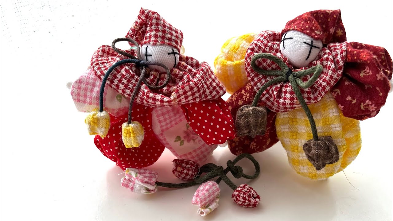 余り布地でピエロ🤡おまけでチューリップ