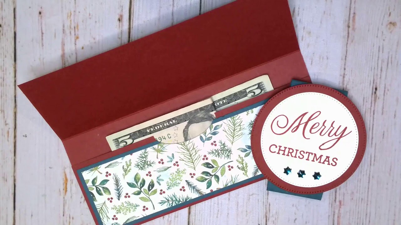 A money holder for the holidays using all  Stampin'UP! products