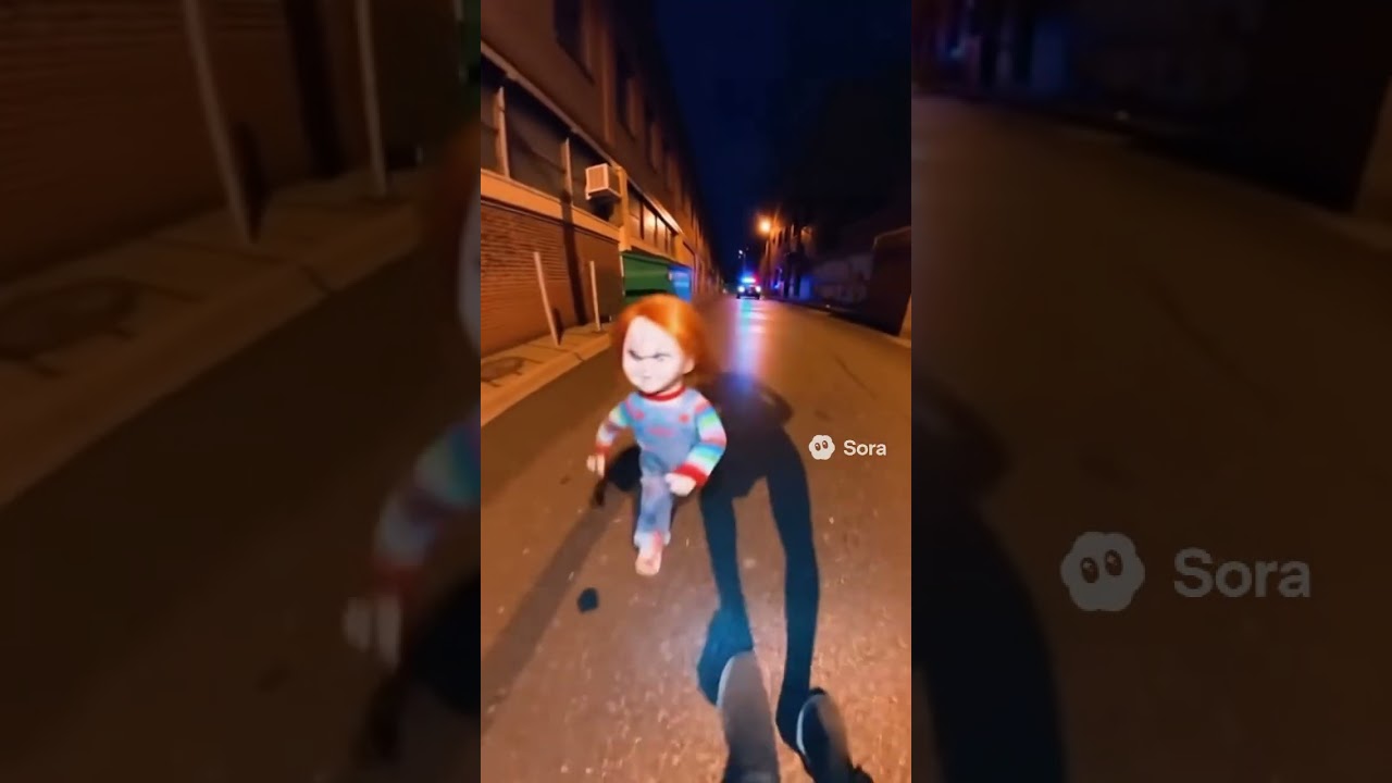 Chucky got caught by the cops #chucky #halloween #views #ai