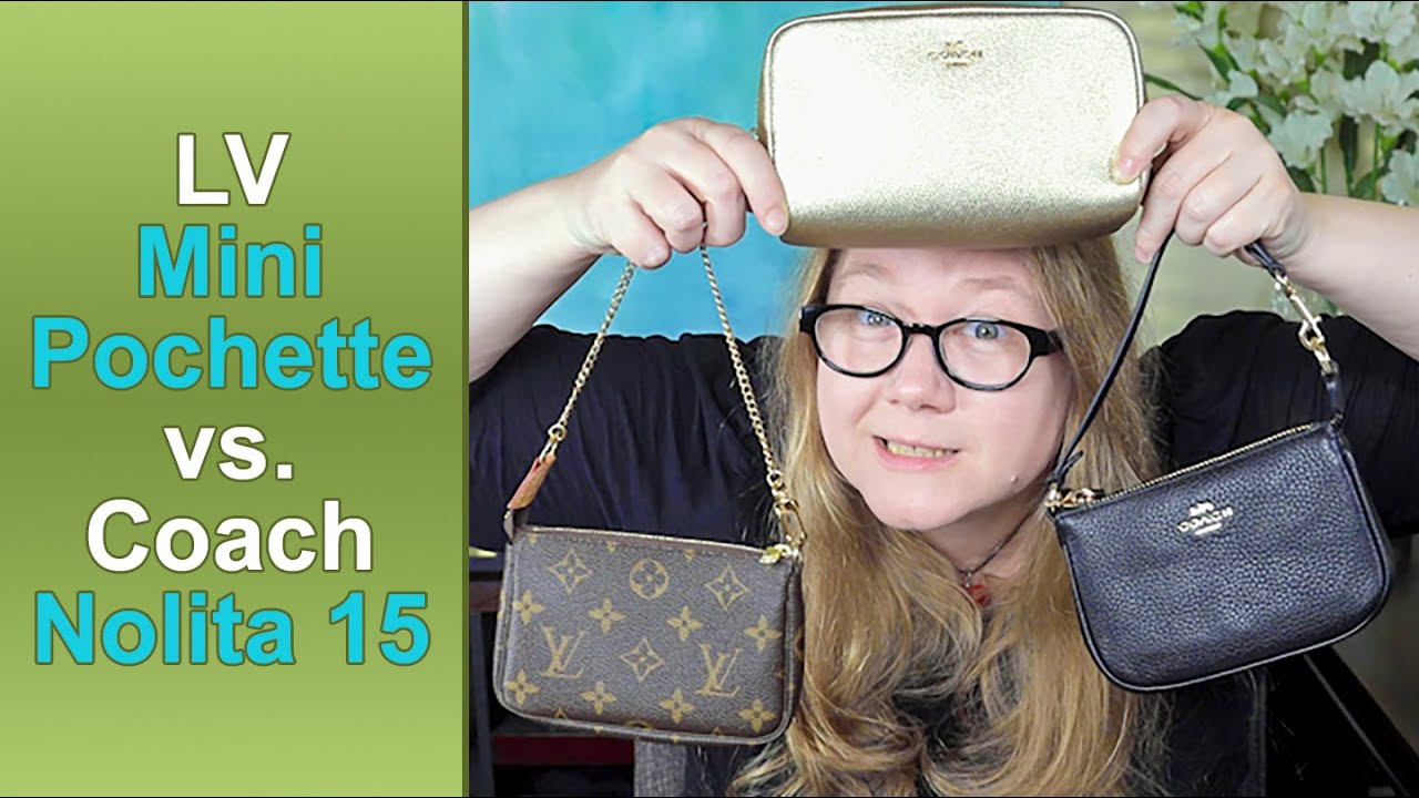 COMPARISON: Louis Vuitton Mini Pochette vs Coach Nolita 15 + Boxy Cosmetic || Autumn Beckman