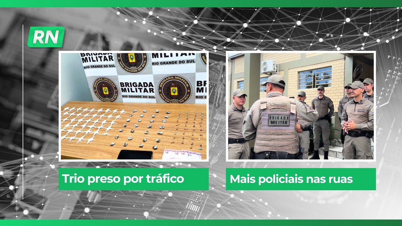 Trio preso por tráfico | Mais policiais nas ruas