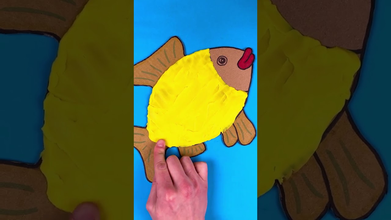 🐟 Make a cute little fish out of playdough! Give it lots of colors and scales! ✨