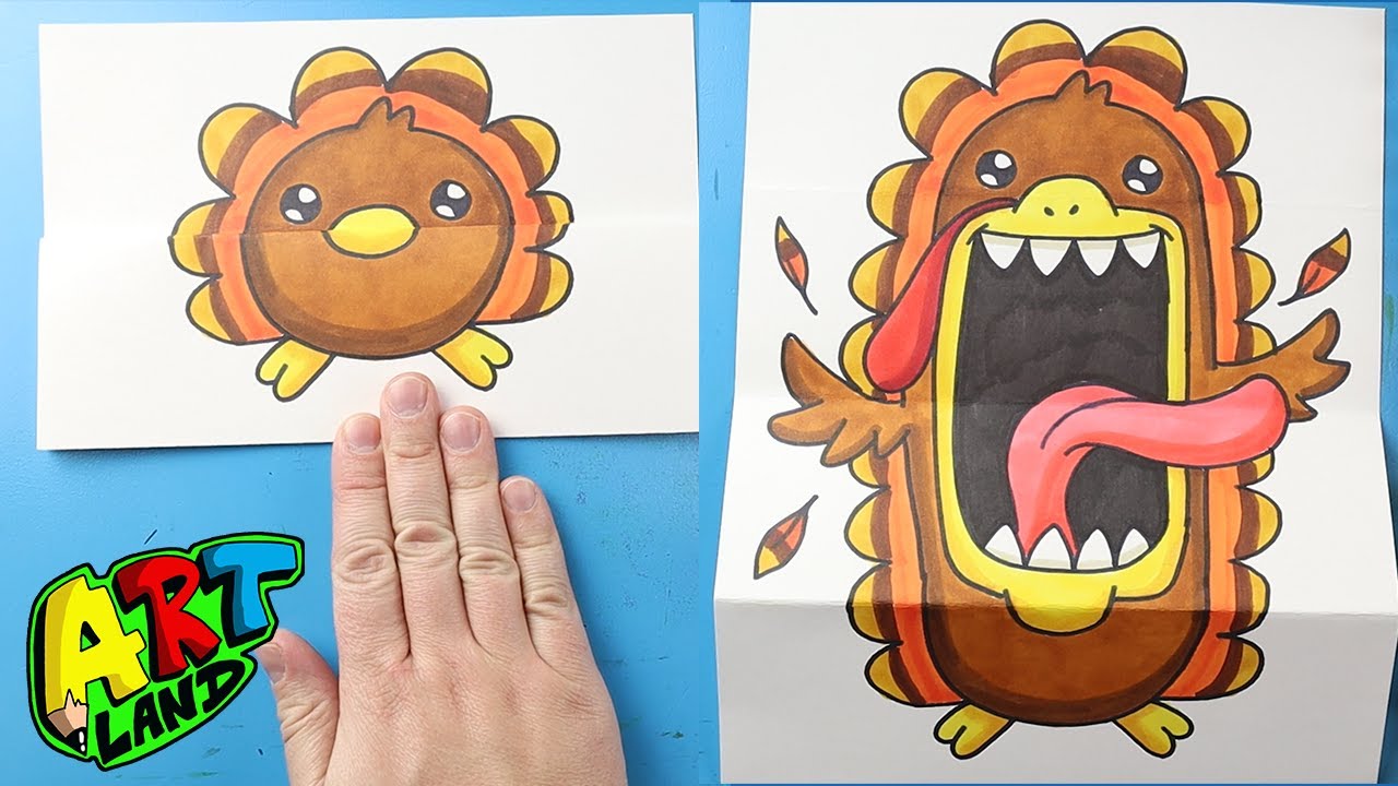 How to Draw a Cute Turkey Surprise Fold